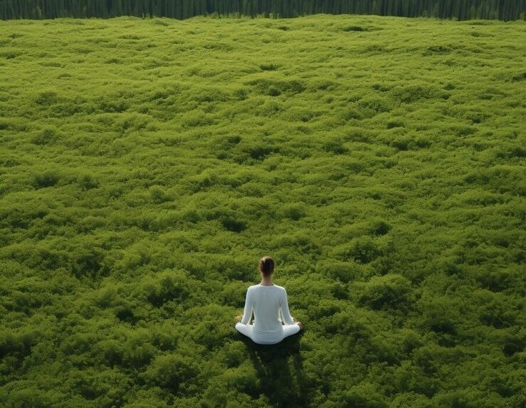 Green Nature Meditating